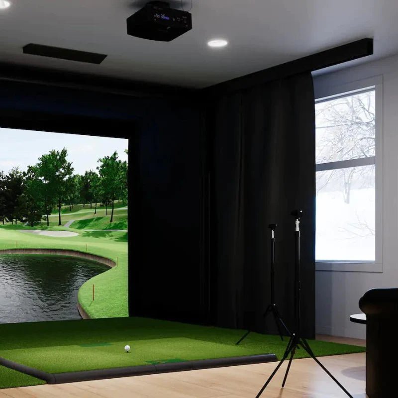 Carl's Place Golf Room Curtain - golf room setup with curtain