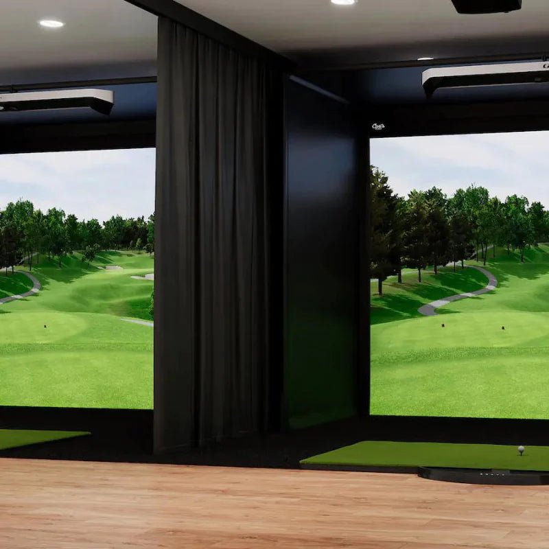Carl's Place Golf Room Curtain - curtains separating two simulators