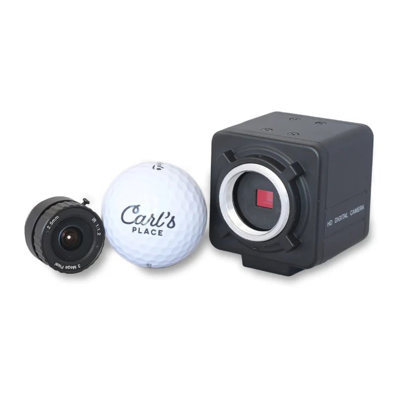 Carl's Place Swing Camera with golf ball and lens