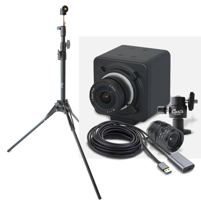 Carl's Place Swing Camera (Set of Two) - camera, tripod, mount, and zoom lens