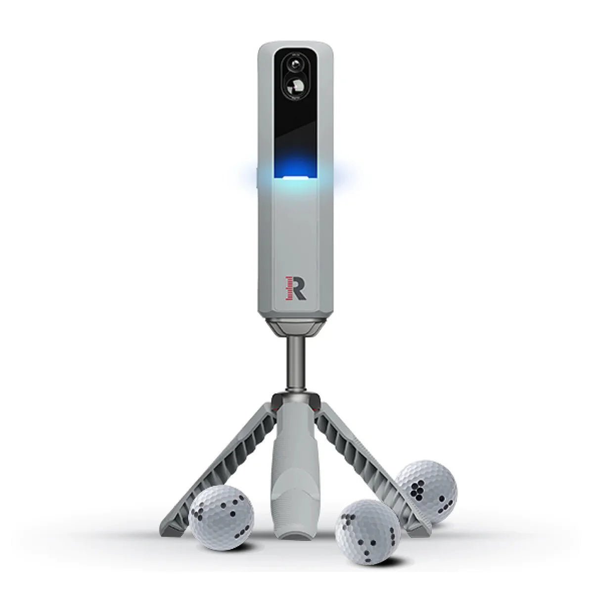 Front view of Rapsodo MLM2PRO with 3 balls