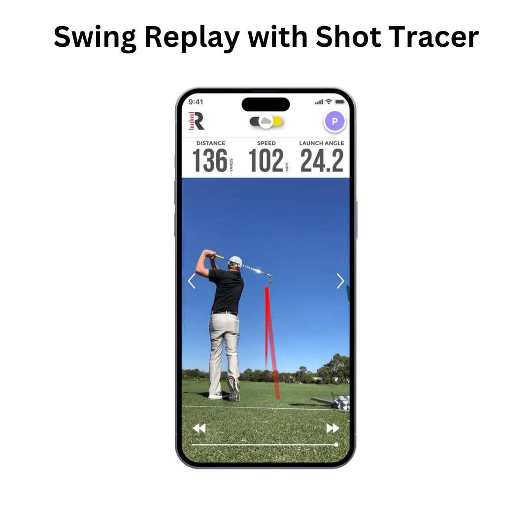 iphone displaying the swing replay feature for MLM2PRO