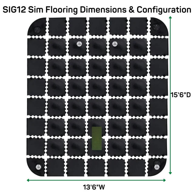 SIG12 Sim Flooring Dimensions and Configuration: 15'G"D x 13'6" W