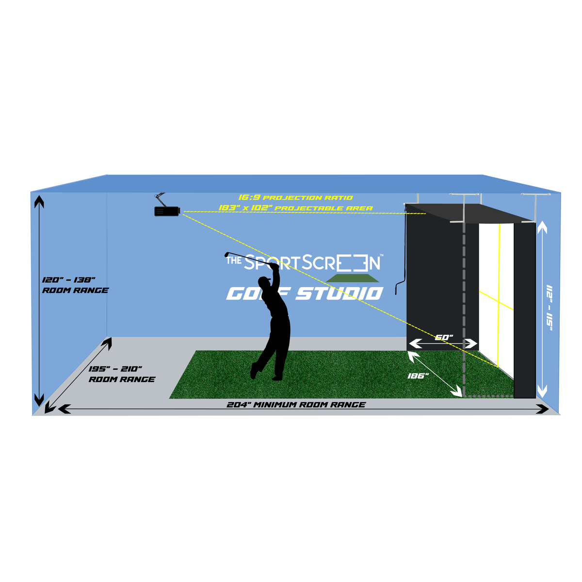 The SportScreen Retractable Golf Enclosure - Golf Simulators Direct