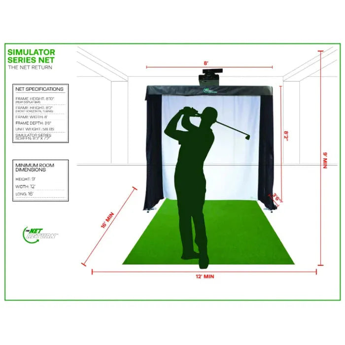 The Net Return: Simulator Series 8&#39; Golf Enclosure Package
