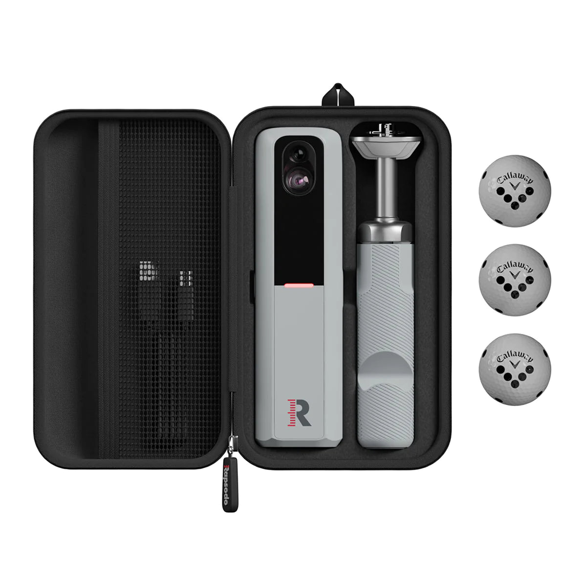 MLM2PRO in carrying case with 3 golf balls